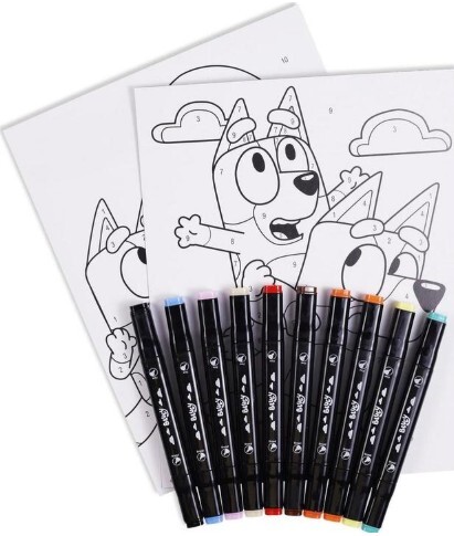 Kids Euroswan kreativna malovanka podla cisel Bluey s fixkami